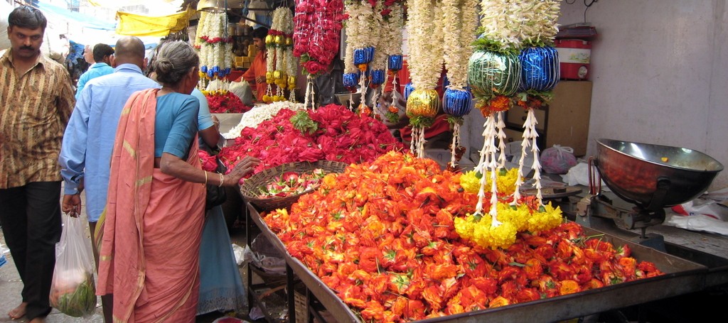 Colorful Devaraja Market in Mysore Karnataka India