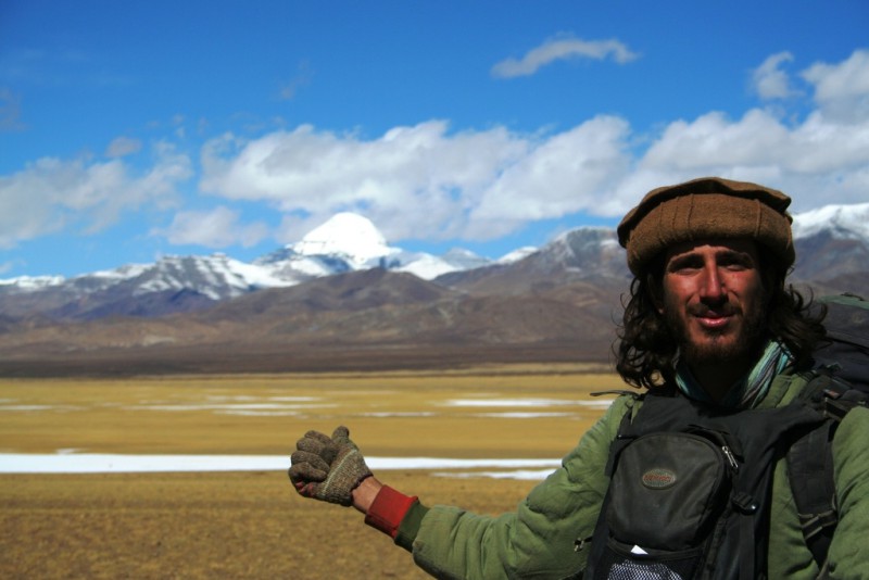 A man hitchhiking