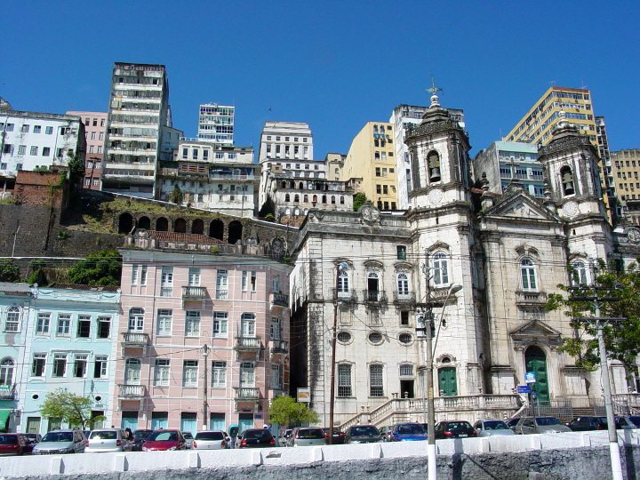 Building Facades Harbor at Salvador Brazil