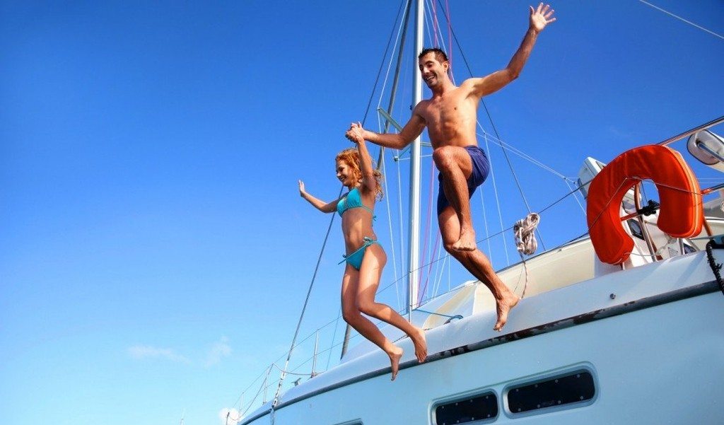 jumping off a yacht
