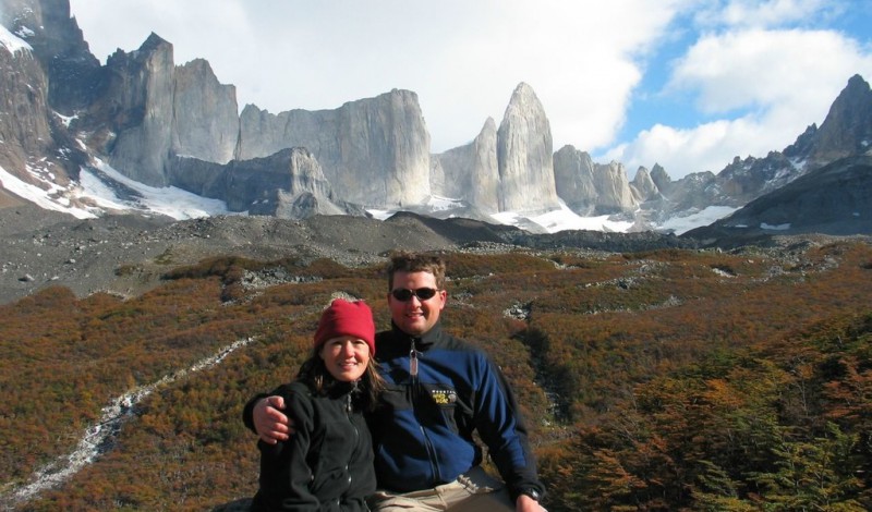A couple on the Torres Del Paine W trek