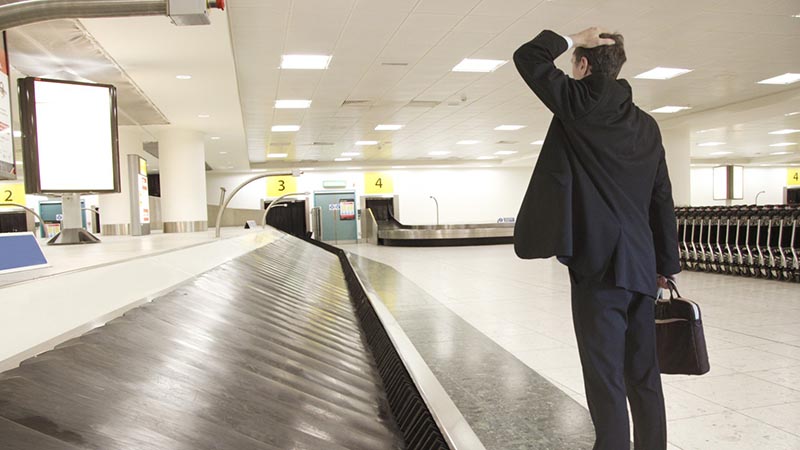 Lost luggage at Airport.
