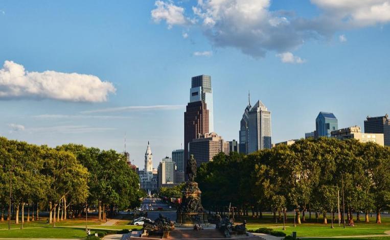The Philadelphia Skyline on the East Coast 