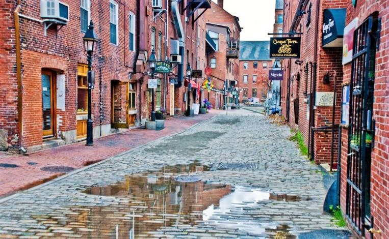 Hipster City of Portland, Maine on the East Coast 