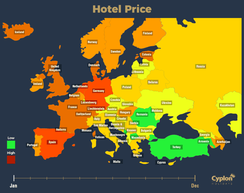 Best time to book a hotel in Europe- GIF Map Best time to book a hotel in Europe- GIF Map