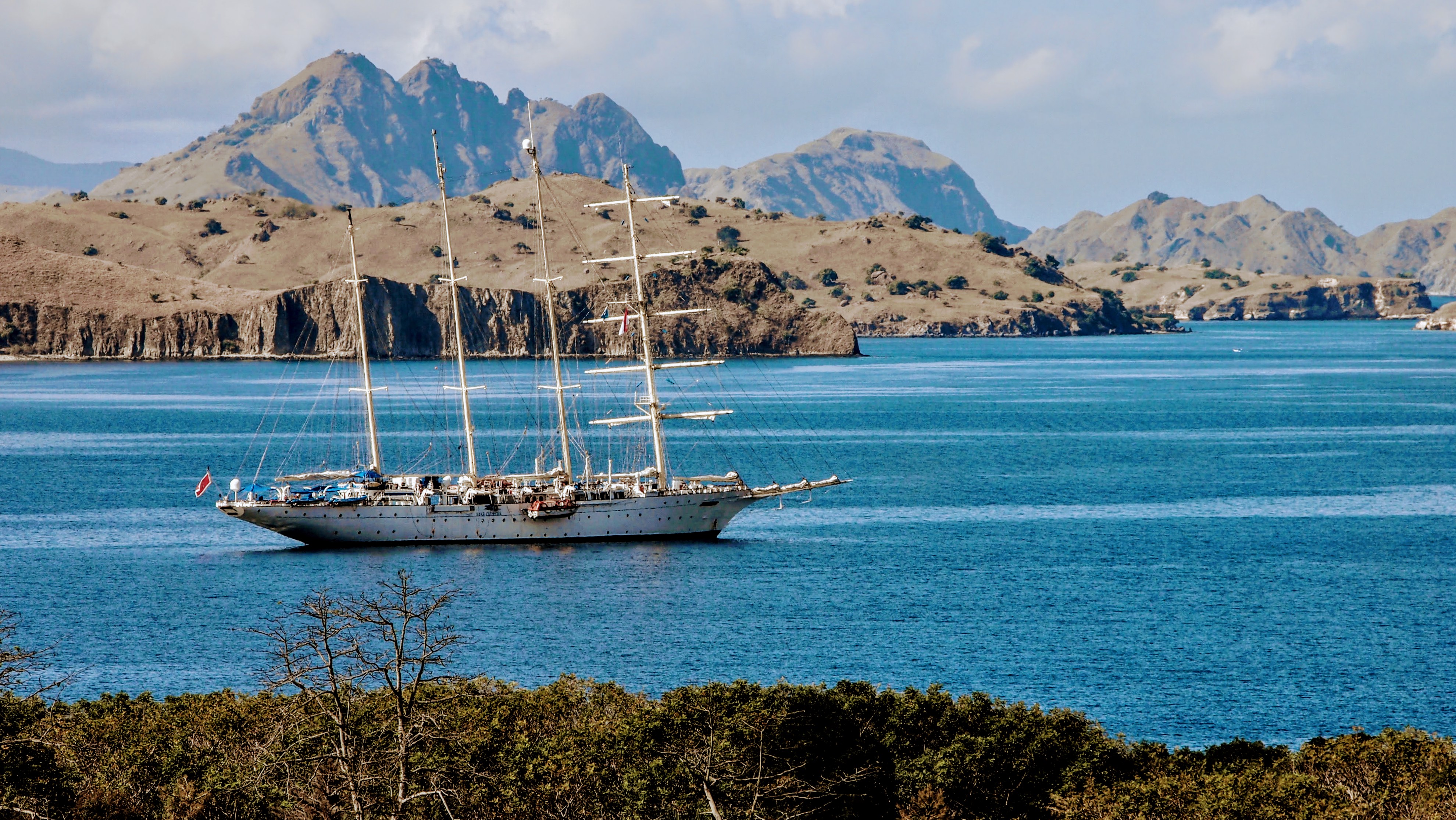 Ship sailing in Indonesian Harbour