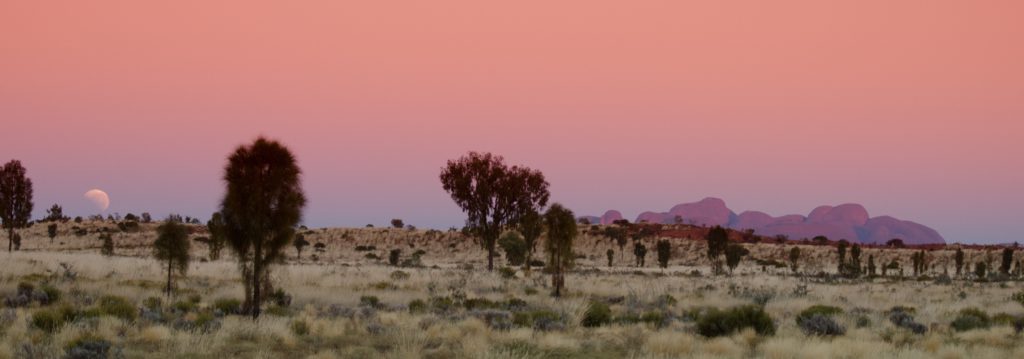 Mount Olga at sunset in the Northern Territory, outback Australia