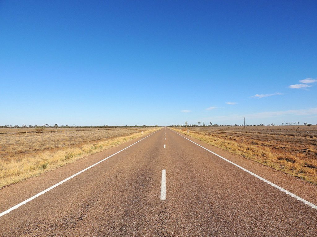 Straight flat road in South Australia