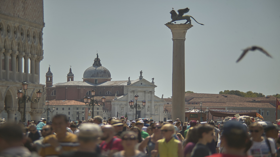 Busy Venice plaza