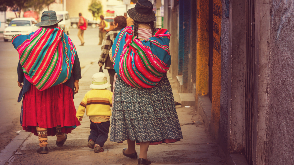 Local people on the street in Bolivia
