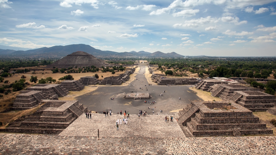 View of Teotihuacan pyramids
