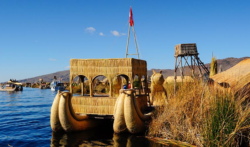 boat on lake titicaca
