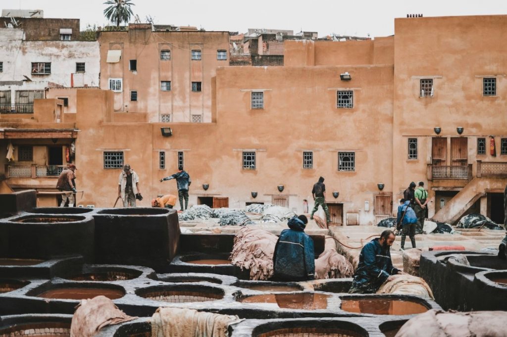 villagers in Fez, Morocco