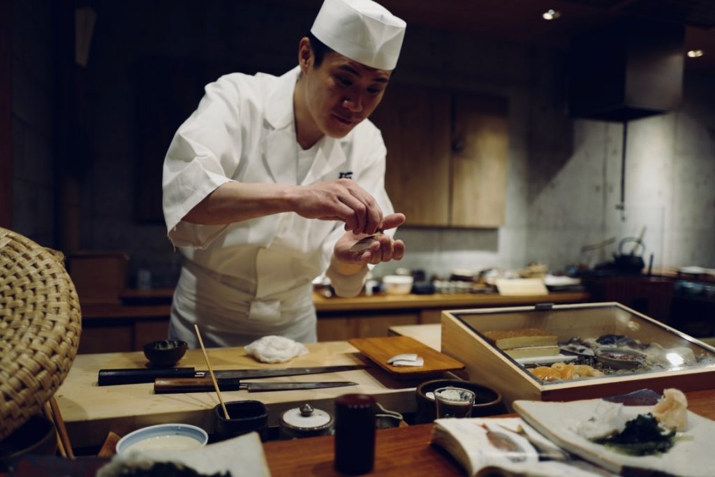 sushi chef in tokyo japan