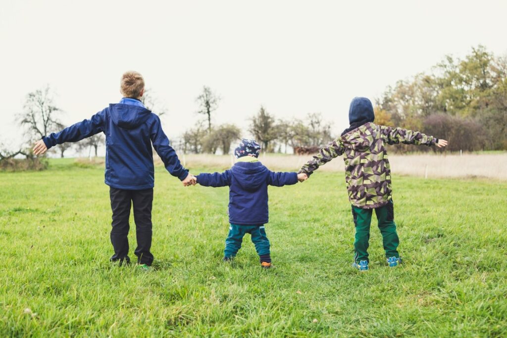 children on grass