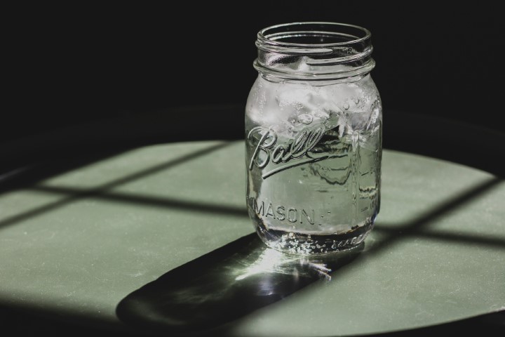 water mason jar
