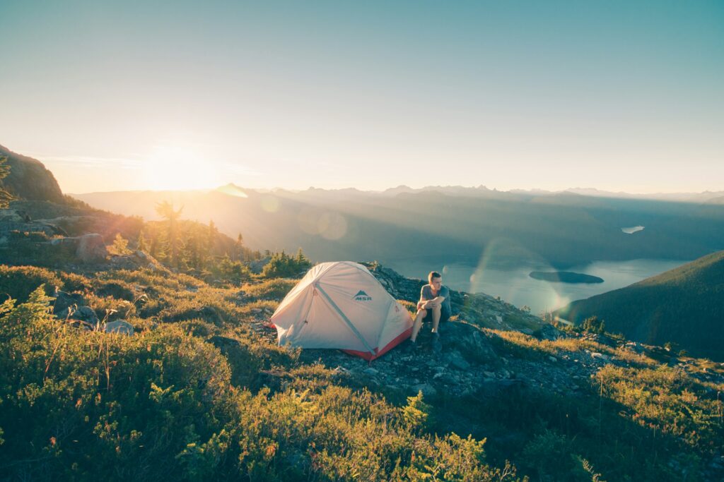 camping on mountain