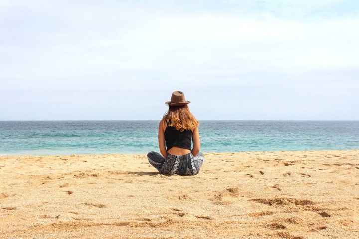woman on a beach