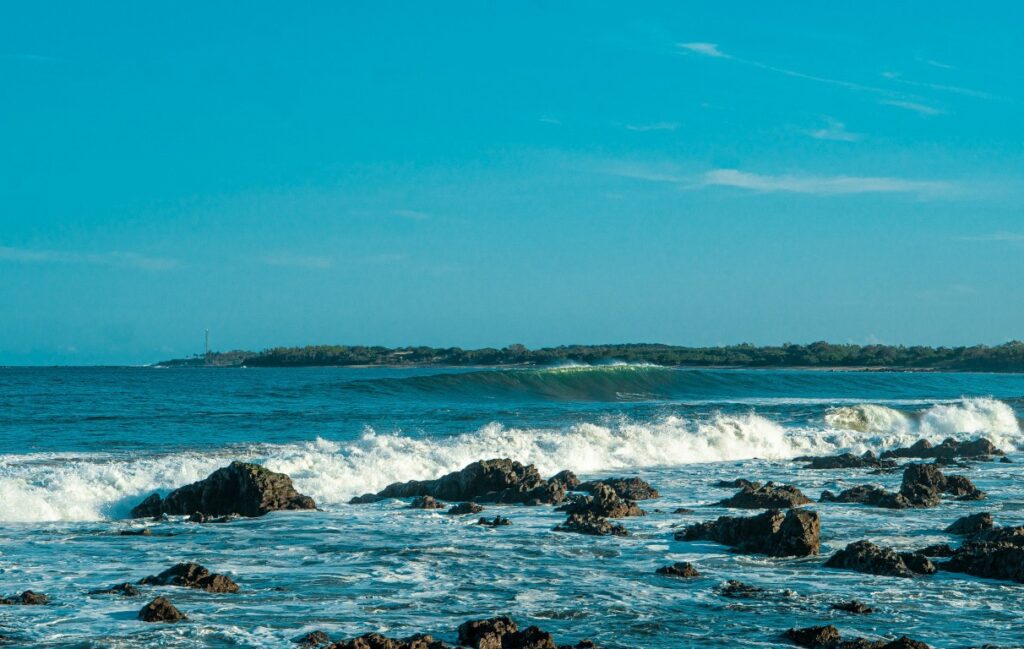 big rocks in the ocean of pedasi panama