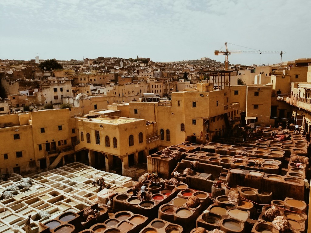 sunset city view of fes in morocco