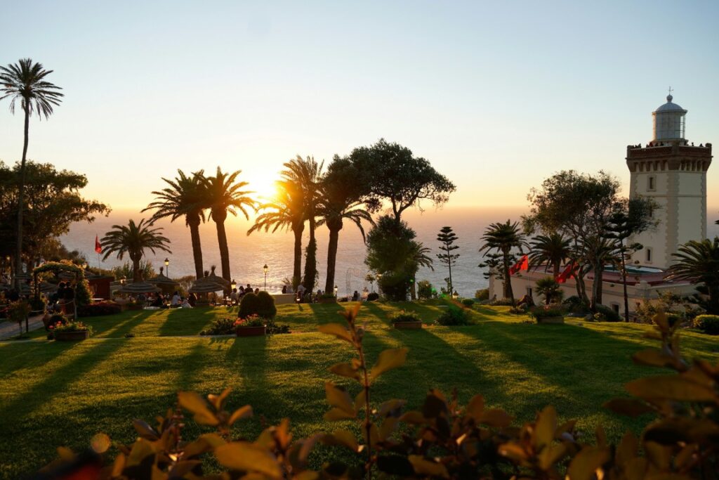 sunset in cape sartel in tangier morocco