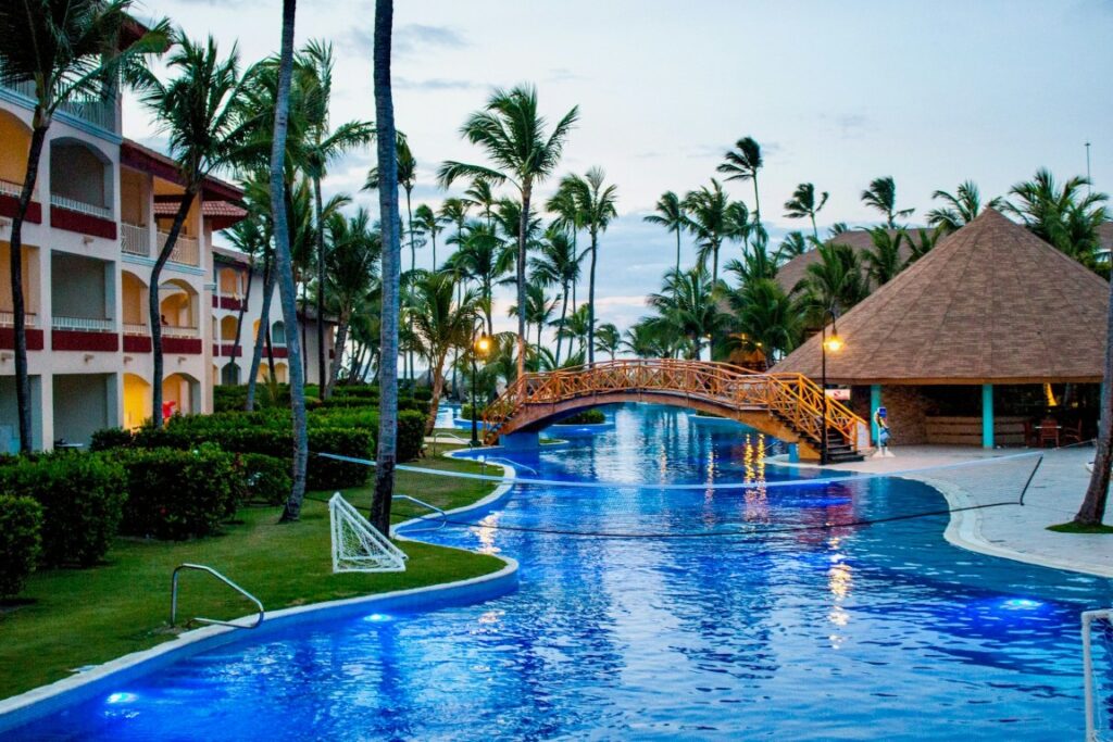 bridge on top on a pool in punta cana